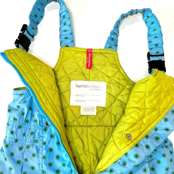 Hanna Andersson Winterwear Snow Overalls - Size 100 Girls US 4 Floral Print - Picture 9 of 16